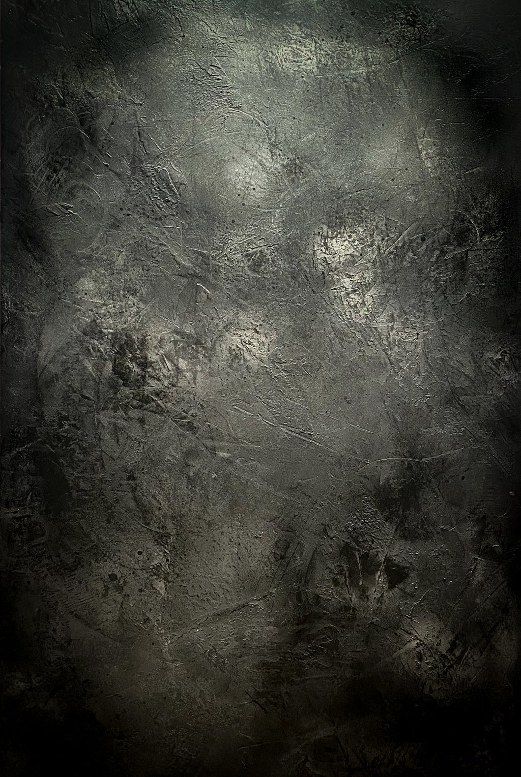 'Jet' Hand-painted photography background - dark grey/silver/black