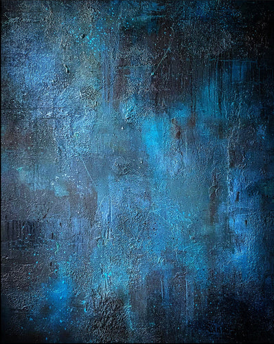 ‘Oslo' 60x60cm Hand-painted Photography Background Board - Black, Teal, Blue