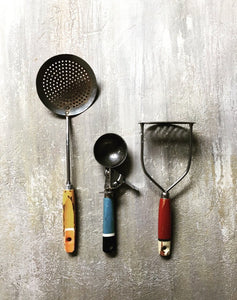 'Jove' Plaster/stone effect with yellows, burnt and raw umber and chalk wash-Background Board-Sophie-60x60cm-Woodrow Studios Food Photography Background