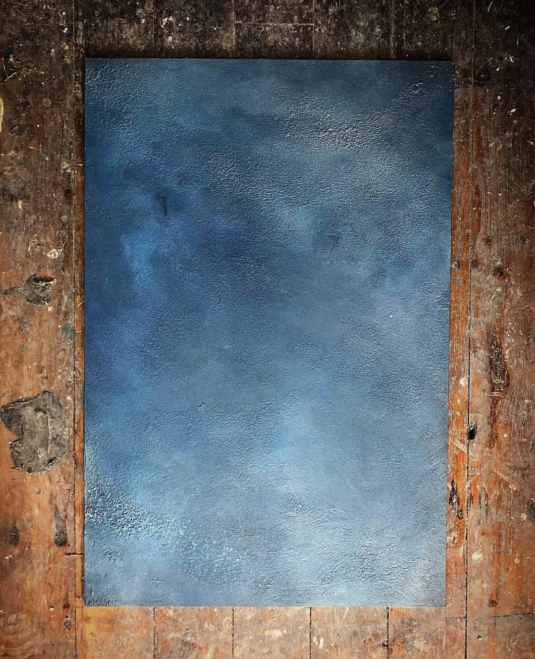 'Tempre' Hand-painted Photography Background Board - Deep Blue with Teal, White & Black-Background Board-Tom-60x60cm-Woodrow Studios Food Photography Background